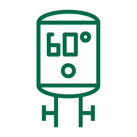 Tekening van een cv-ketel met 60 graden erin geschreven