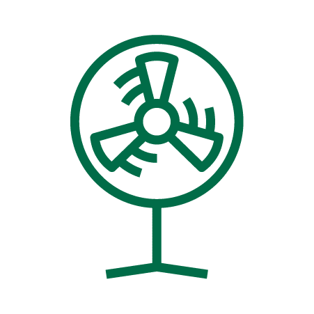 Tekening van een draaiende ventilator